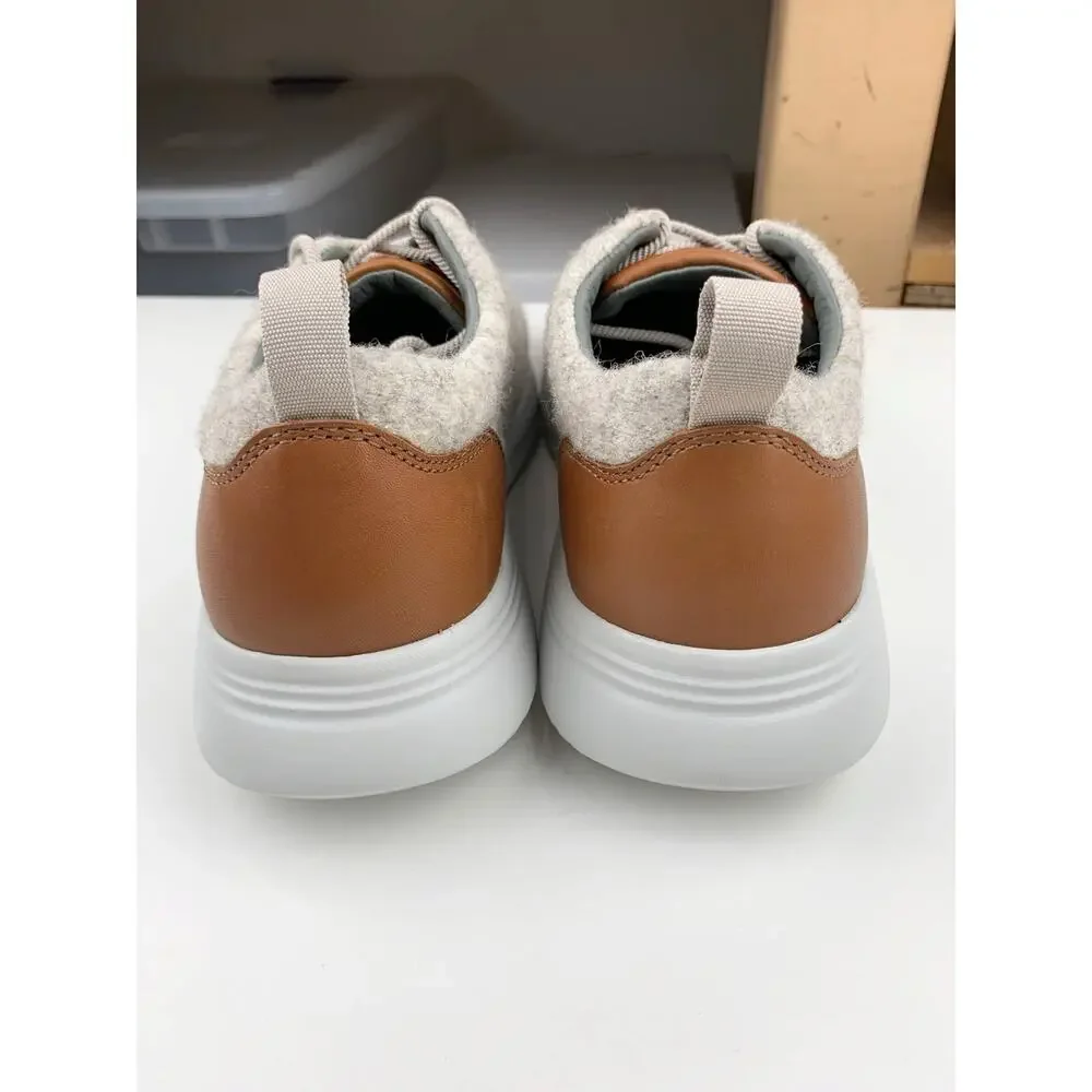 Johnston & Murphy Amherst U-Throat Casual Shoes Beige Wool Blend Sneakers Mens 9